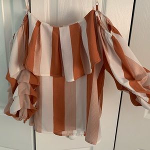 off the shoulder striped top